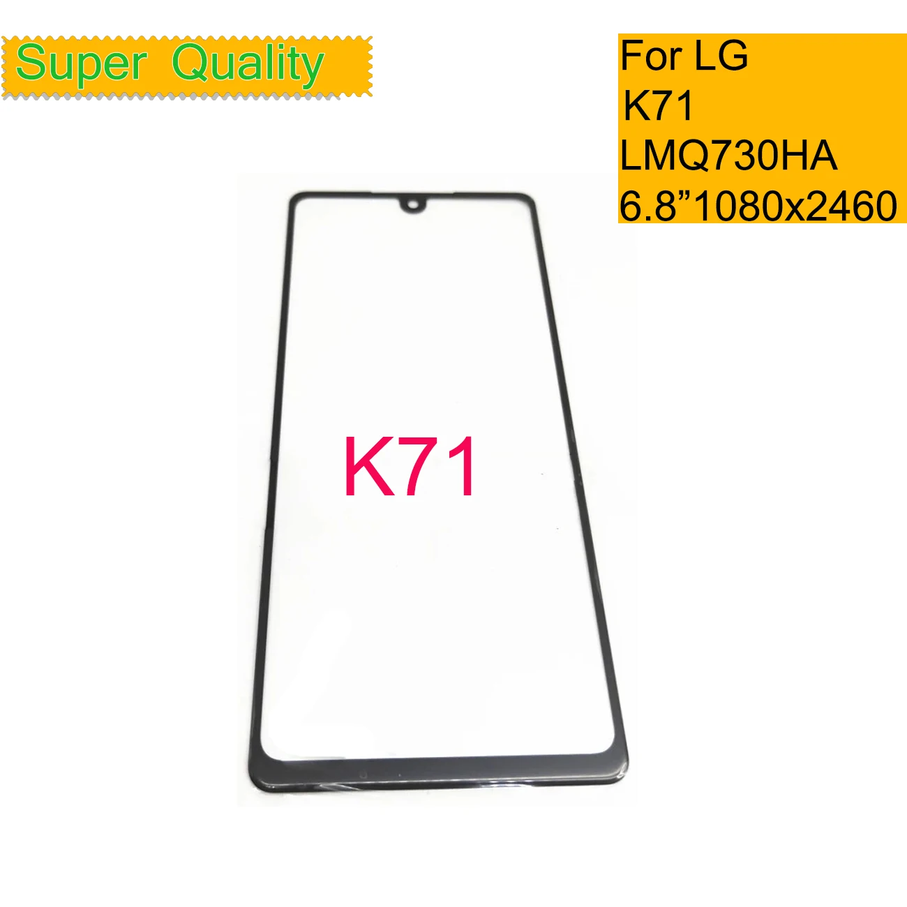 10Pcs/Lot For LG K71 Touch Screen Front Glass Panel Front Outer Glass Lens For LG K71 LCD Glass With OCA Hollow Glue