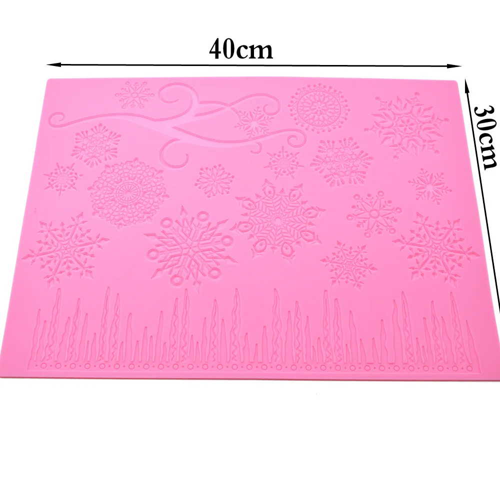 Christmas Snowflake Silicone Lace Mold Mat Fondant Mold Cake Decorating Tools Chocolate Gumpaste Mold K423