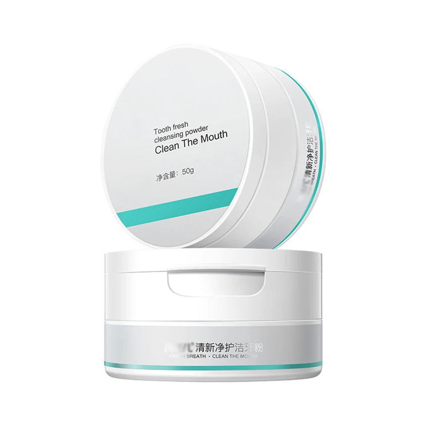 منعش التطهير مسحوق الأسنان ، تبييض الأسنان مسحوق معجون الأسنان مسحوق لإزالة البقع من القهوة والشاي والتدخين ، 50 جرام