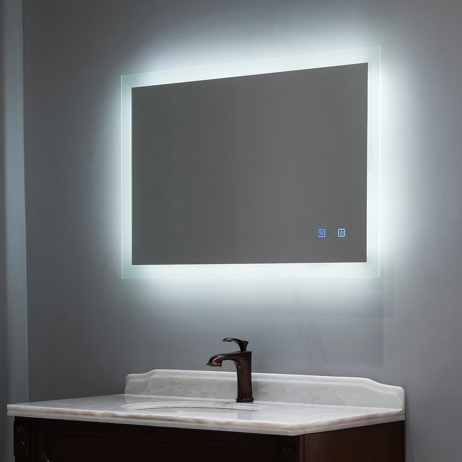 US Warehouse 40 x 24 inch Backlit LED Lighted Bathroom/Vanity Mirror+Anti Fog+Dimmable+Touch Button+Slim+90 CRI+Waterproof IP44