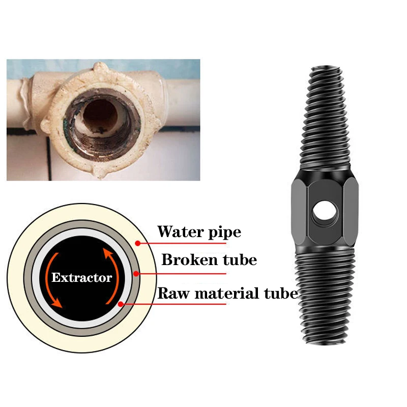 Estrattore a vite per valvola del rubinetto da 4 "6" rubinetto a doppia testa danneggiato dispositivo di rimozione del bullone del tubo dell'acqua del filo rotto multiuso per uso domestico