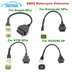 OBD2 16Pin Motor Cables For Kawasaki 6Pin For SUZUKI 6Pin For BENELLI 6Pin To 16Pin OBD2 Motorcycle Adapter