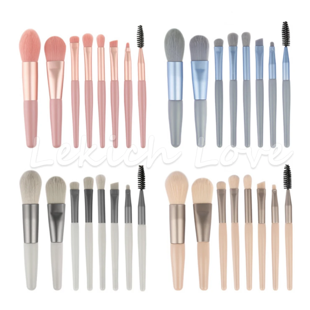 8Pcs Make-Up Pinsel Set für Pulver, Erröten, Kontur Lidschatten, Verbergen, Blending, nase Schattierung, Lip Futter, Augenbrauen, Eyeliner