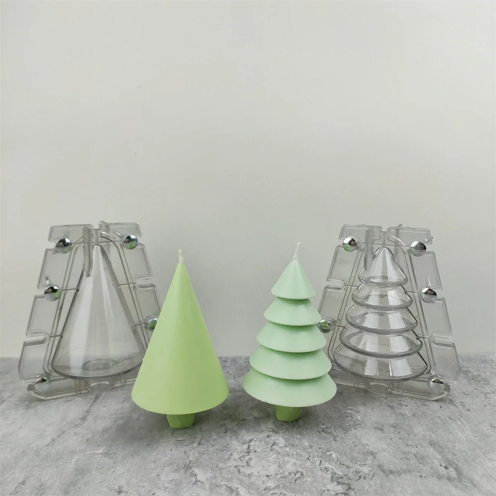 3d Christmas Tree Plastic Acrylic Candle Making Mold Handmake Scented Candle Mould Candle Making Supplies New 2023