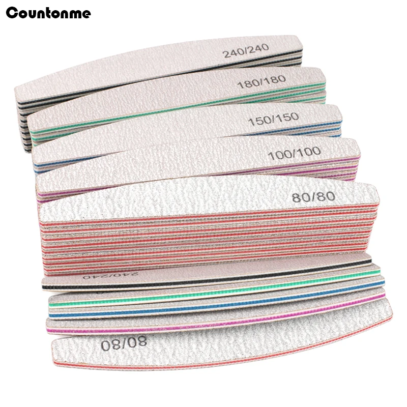 20 sztuk/50 sztuk pilniki do paznokci 100/180/240 żelowy bufor do polerowania paznokci łódź Pedicure Manicure bufory paznokcie akcesoria lime a ongle