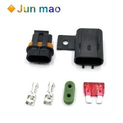 2 pieces of automobile waterproof plug fuse holder set connector waterproof fuse holder with fuse