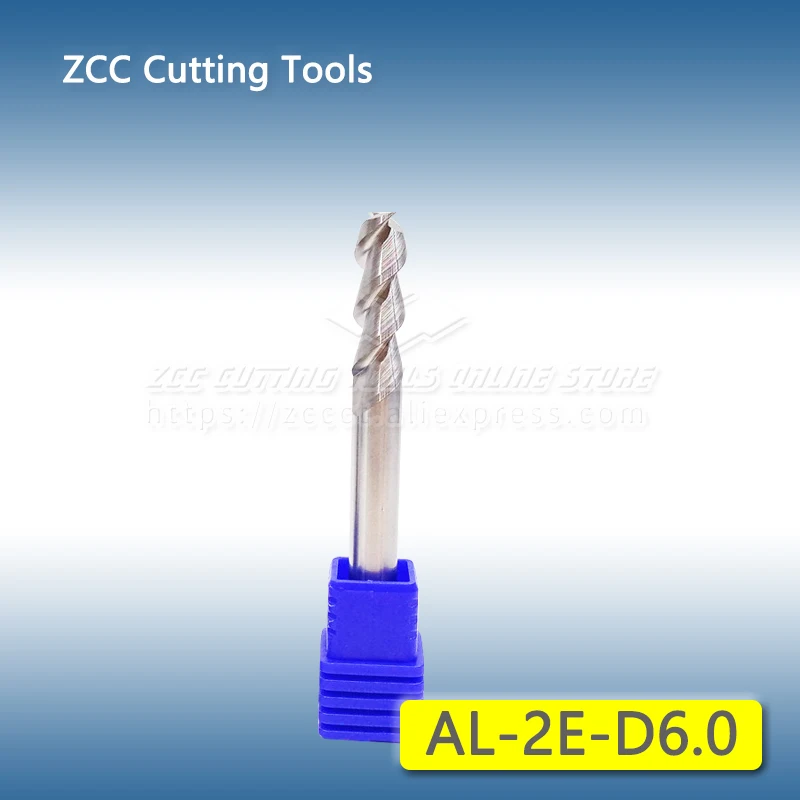 1pc AL-2E-D6.0 ZCC 6mm Solid Carbide End Mill 2 Futes Milling Cutter for Aluminum