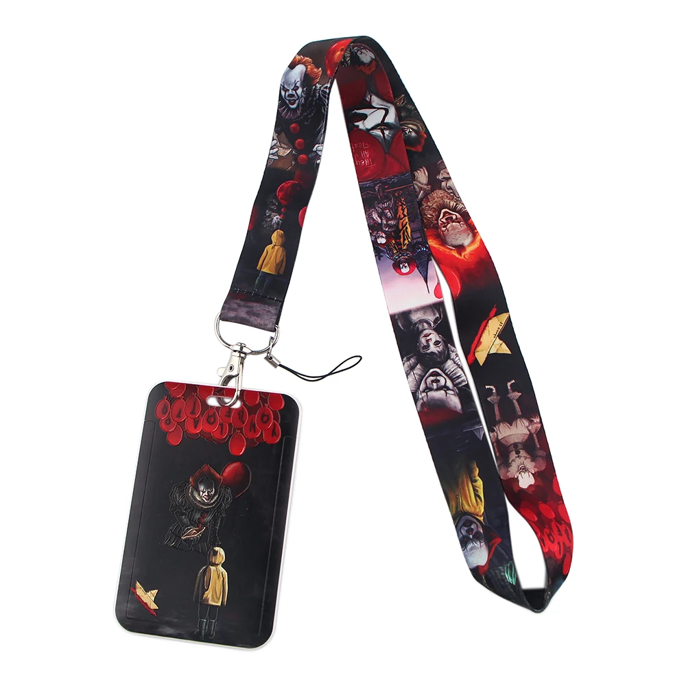 YL1 Horror Movie Lanyard Credit Card ID Badge Holder Key Ring Bag Student Travel Bank Bus Business Card Cover Keychain