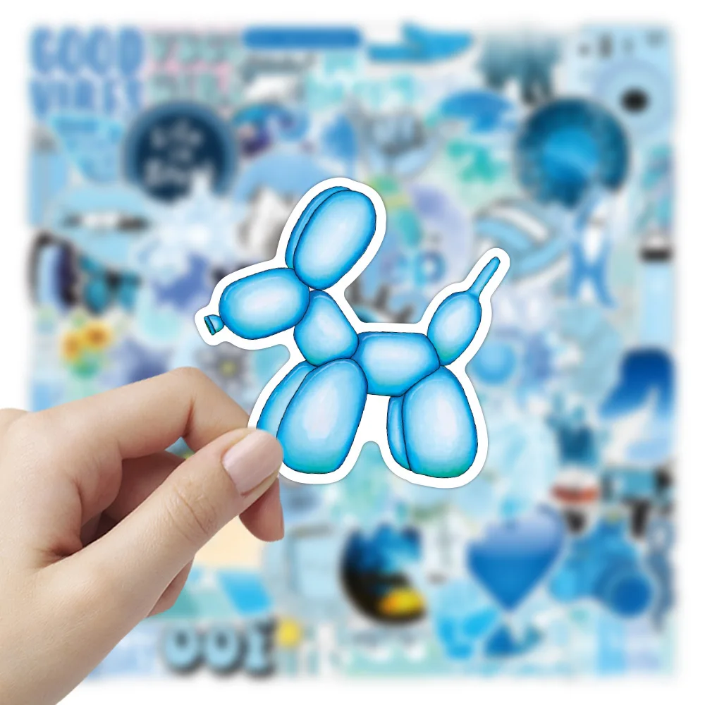 10/50/100PCS Cute Blue Cartoon Vsco Girl Stickers Aesthetic Water Bottle Phone Car Laptop Waterproof Graffiti Decal Toy Sticker