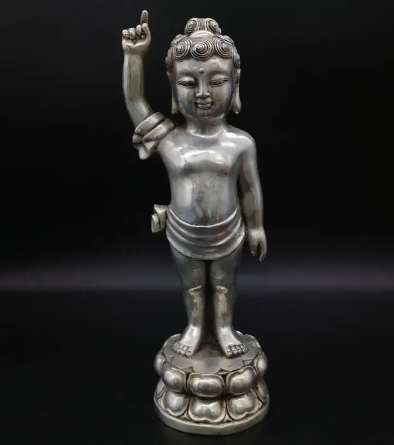 

China White copper archaize Buddha crafts statue