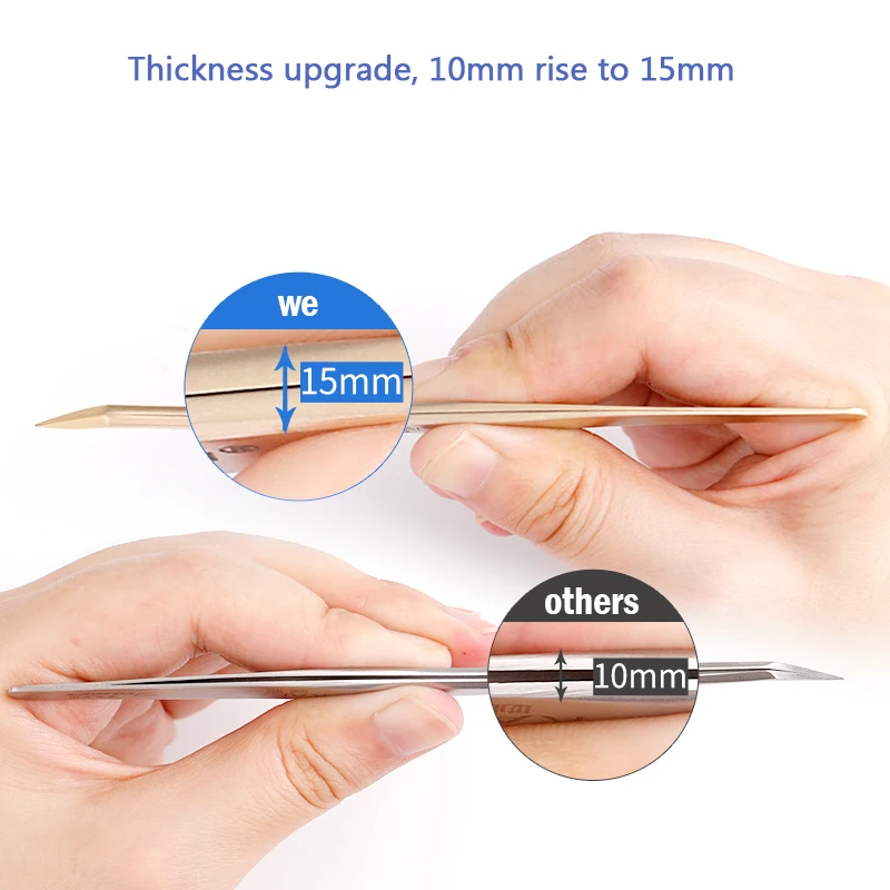 Golden eyelashes tweezers Super Precision Premium Stainless  steel Eyebrow Tweezer for Eyelashes Extension Eye Makeup Tools