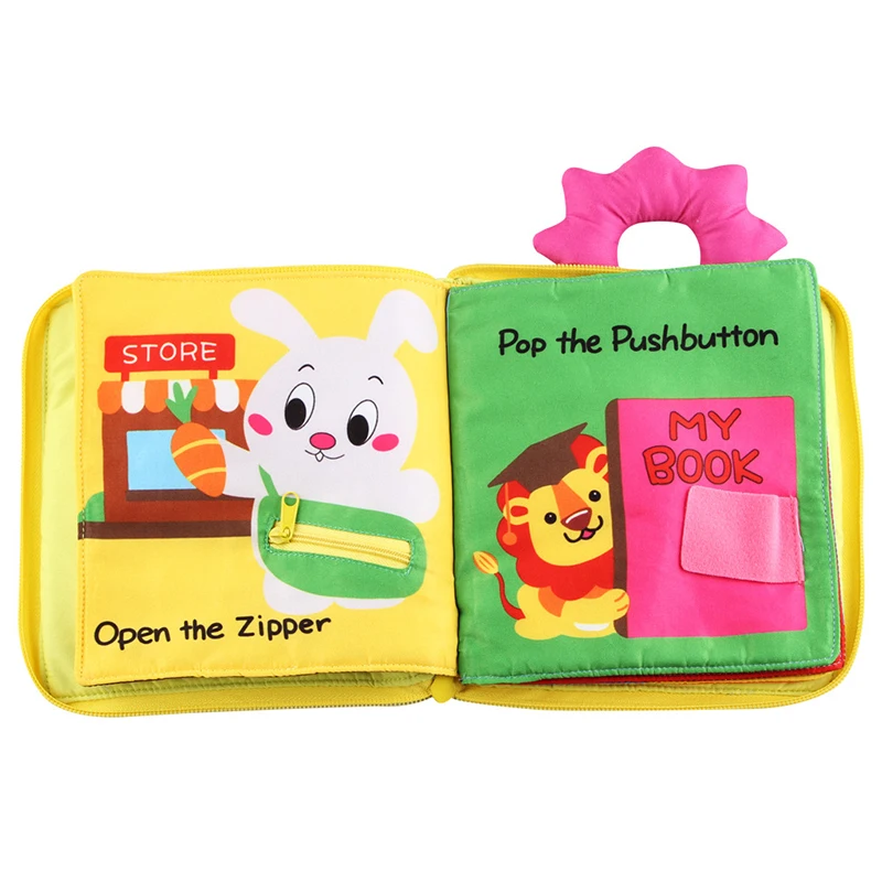 Baby Toy Soft 3D Cloth Book First Book Early education Educational Toys color Learning Basic Life Skills Toys Montessori Zipper