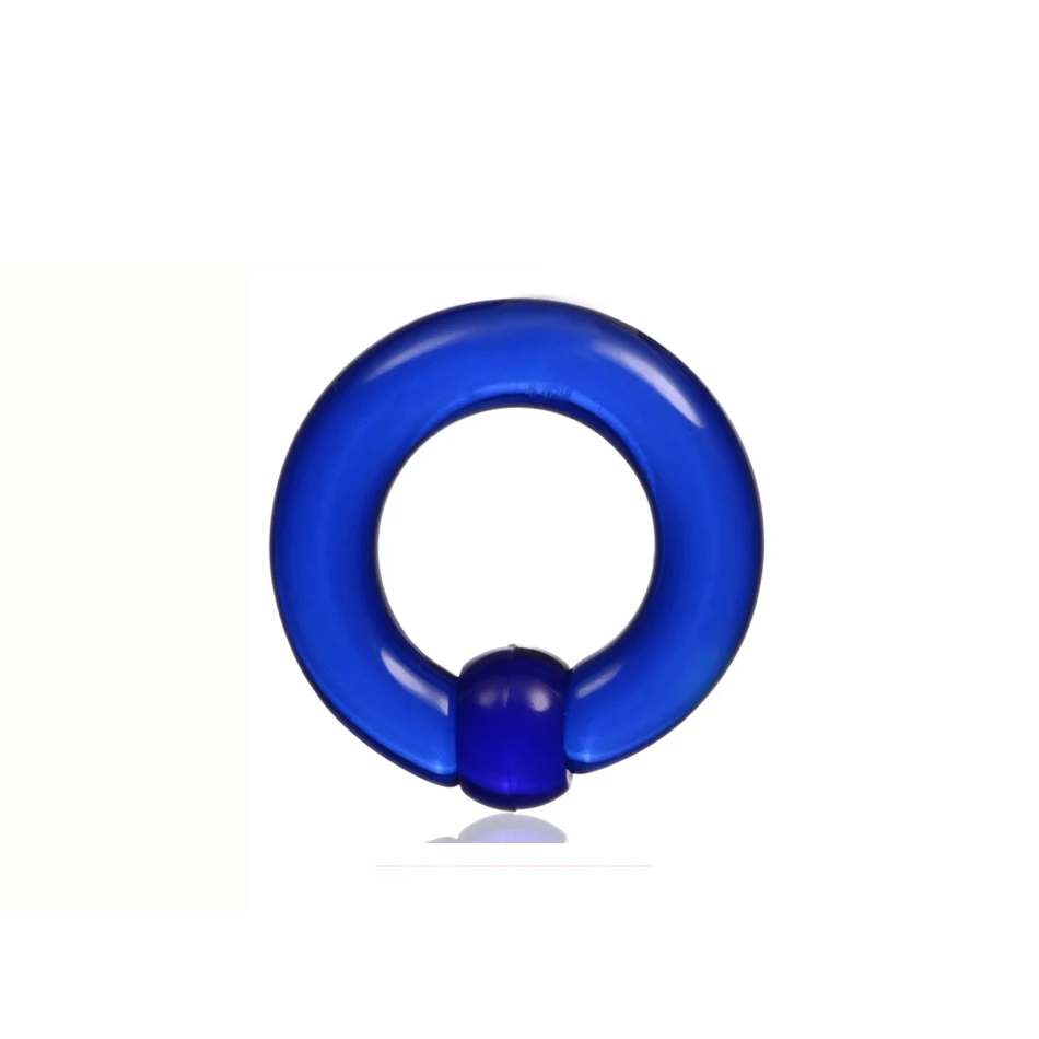 Large Black Acrylic Captive Bead Ring for Body Piercing