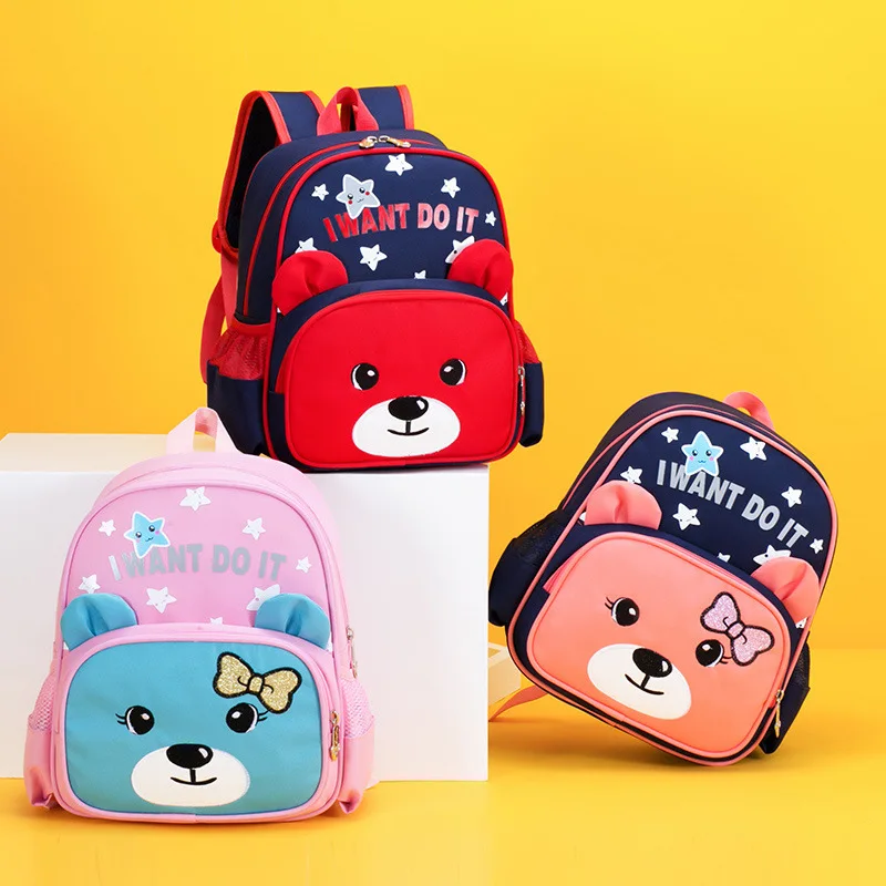 New children\'s bag boy shoulder bag kindergarten school bag little girl baby cute cartoon backpack reflective bag