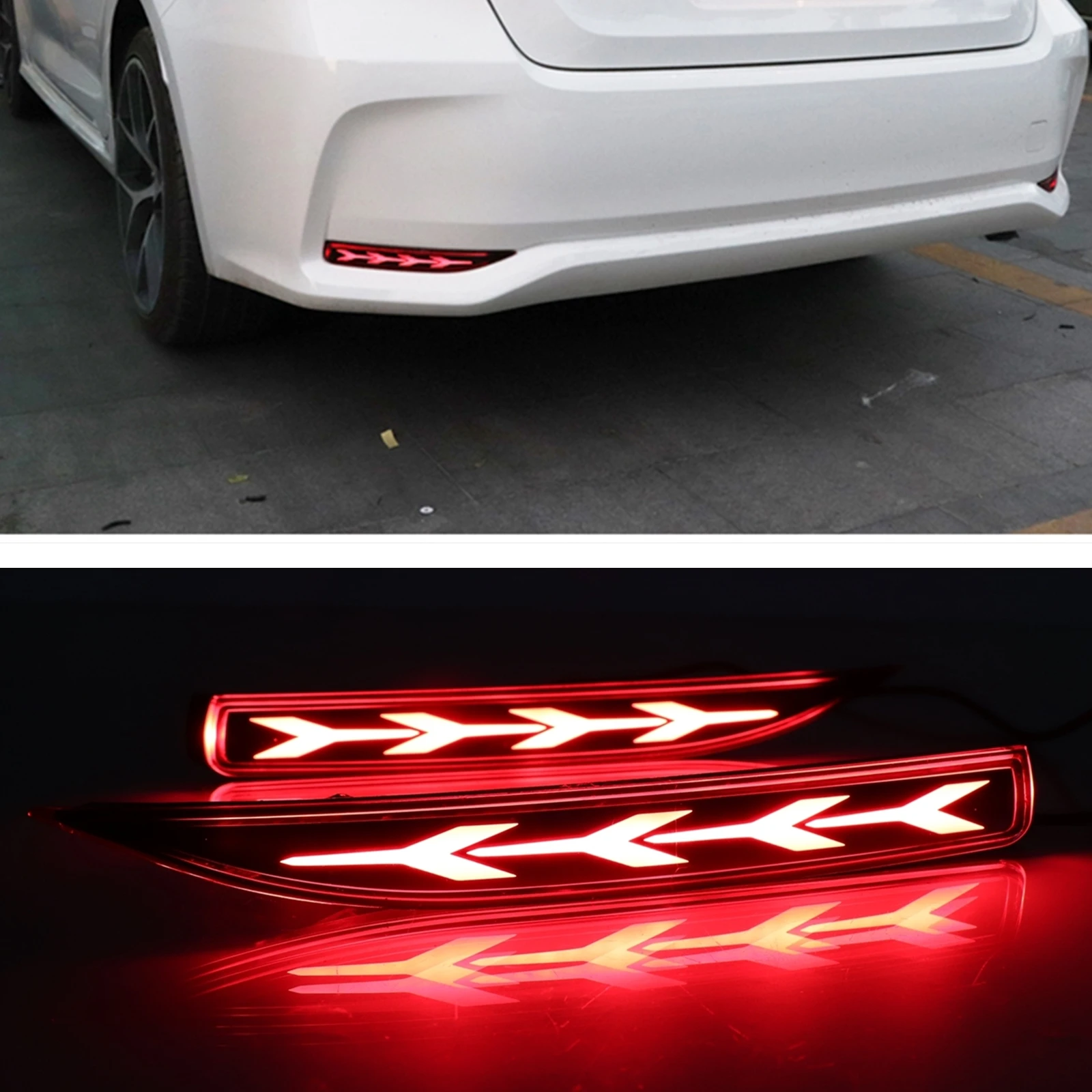 

For Toyota Corolla Sedan 2019-2023 LED Rear Bumper Fog Lamp Brake Light Reflector Car Tail Turn Signal Indicator Reflective Bulb