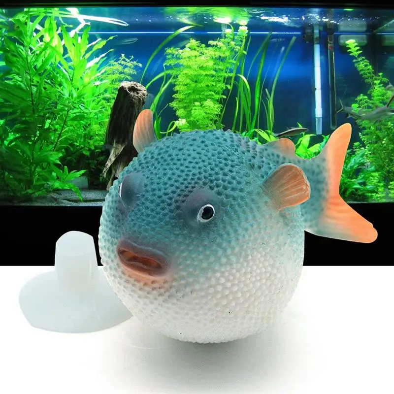 Fish Tank Decoration Artificial Luminous Small Puffer Aquarium Fluorescent Ornaments Rubber Simulation Puffer Aquatic Ornaments