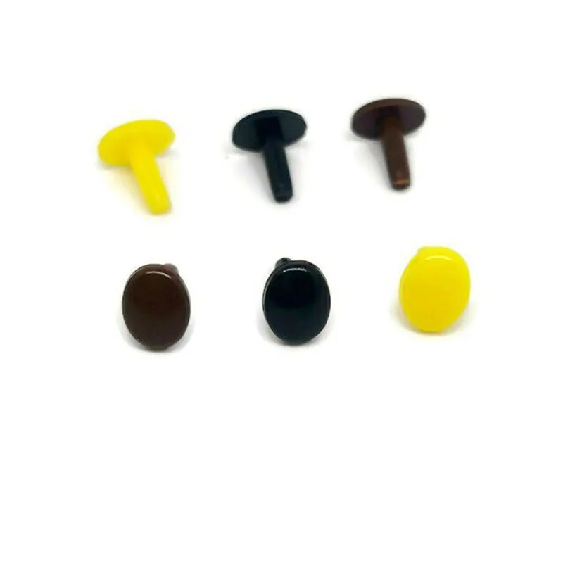 20pcs Yellow/Brown/Black Oval Animal Plastic Dool Eyes Craft Teddy Bear Toy Eye For Amigurumi Doll Crochet Toy Come With Washers