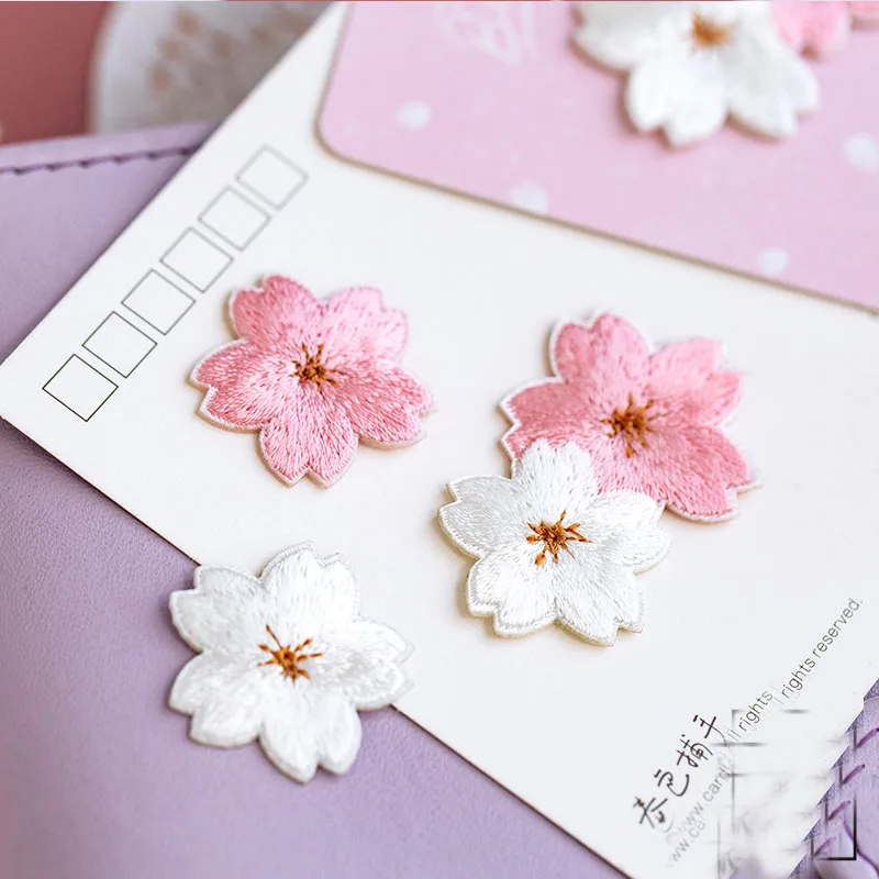 Exquisite Cherry Blossom Embroidery Patch Paste Accesorios Para Ropa Iron On Patches Applique On Jeans DIY  Applique Sweing