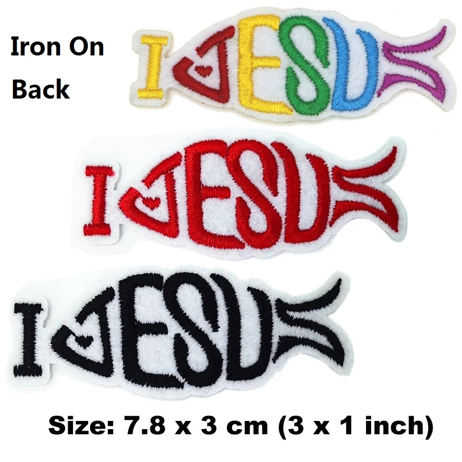 Jesus Fish God Christian Cross Symbol Flag Embroidery Patch Infidel Army Faith Blessed Crucifix Shoulder Applique Emblem Badge