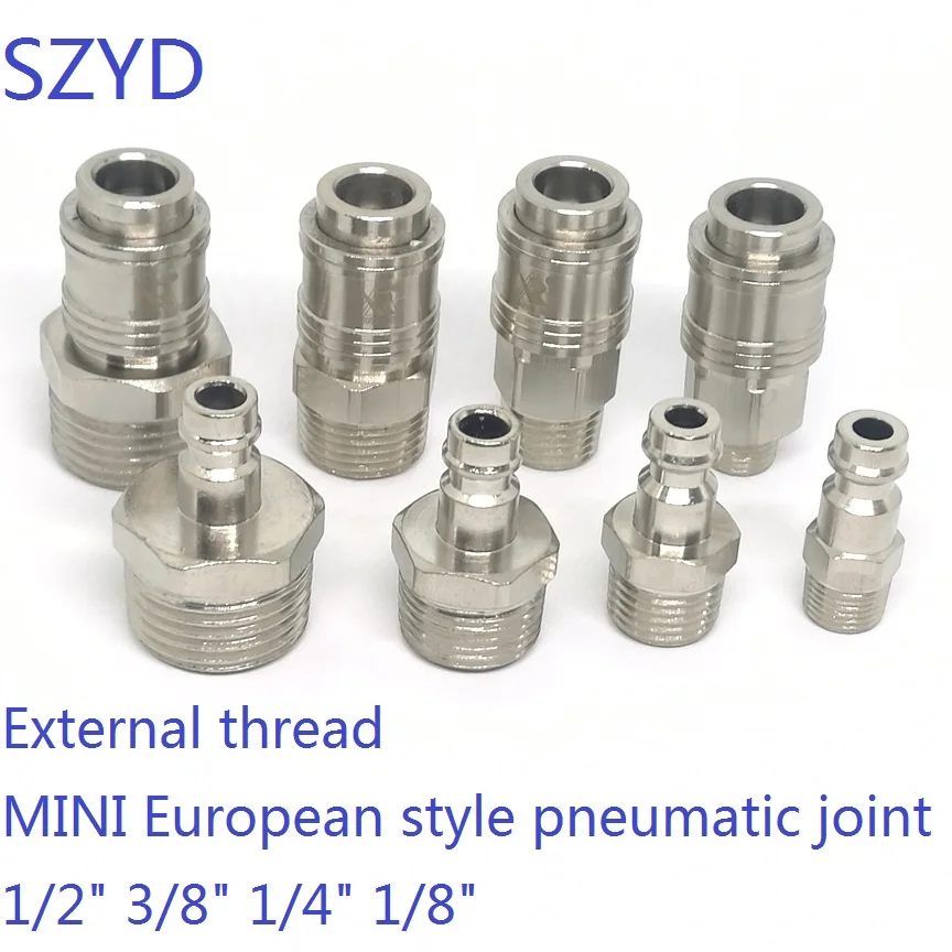 MINI European Style Pneumatic Quick Coupling External Thread Fittings 1/8