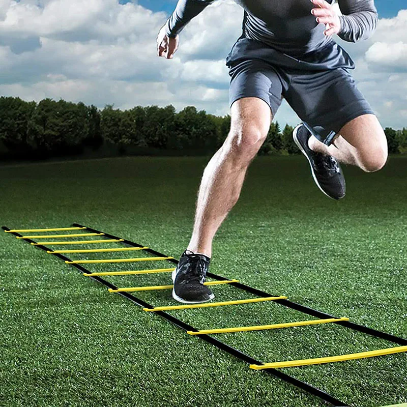 Escalera de entrenamiento de agilidad de velocidad de fútbol para adultos y niños, bolsa de transporte con correas de nailon, Kit de entrenamiento