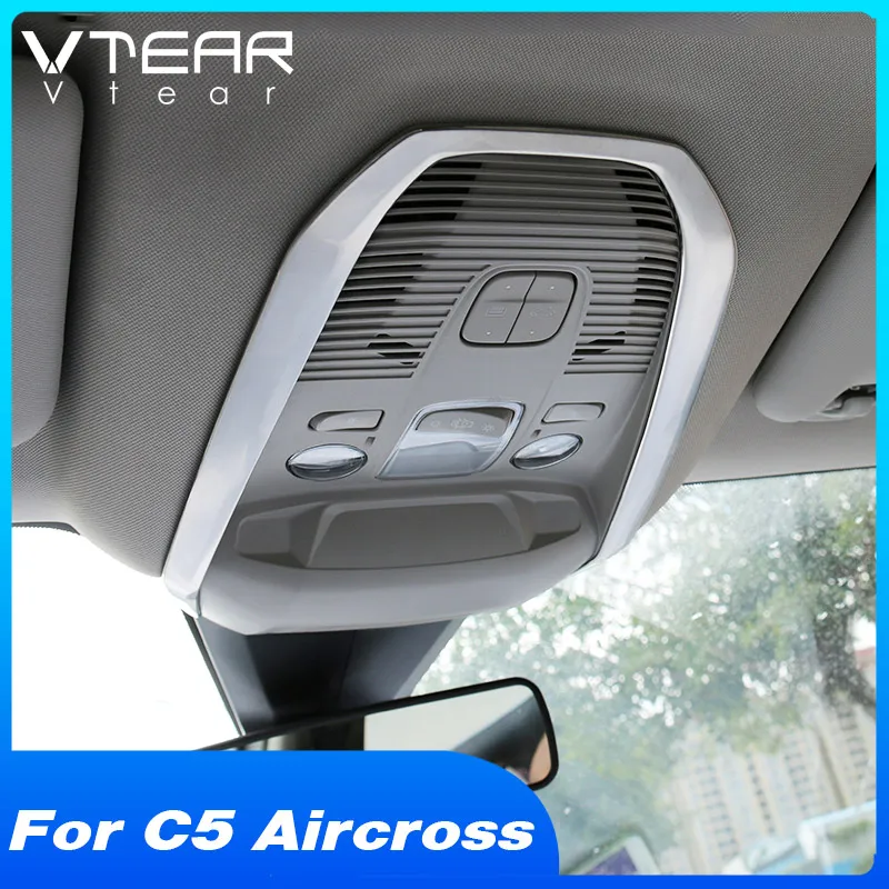 Vtear Car Reading Lights Trim Cover Decoration Strips Roof Lamp Frames Styling Interior Accessories For Citroen C5 Aircross 2021