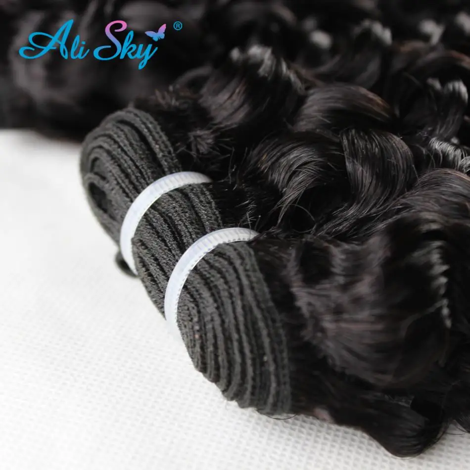 Ali Sky Braziliaanse Kinky Krullend Haar Bundels Remy Human Hair Extensions Natuur Kleur 1/3/4 Pcs Dikke Kinky Krullend weave Bundels