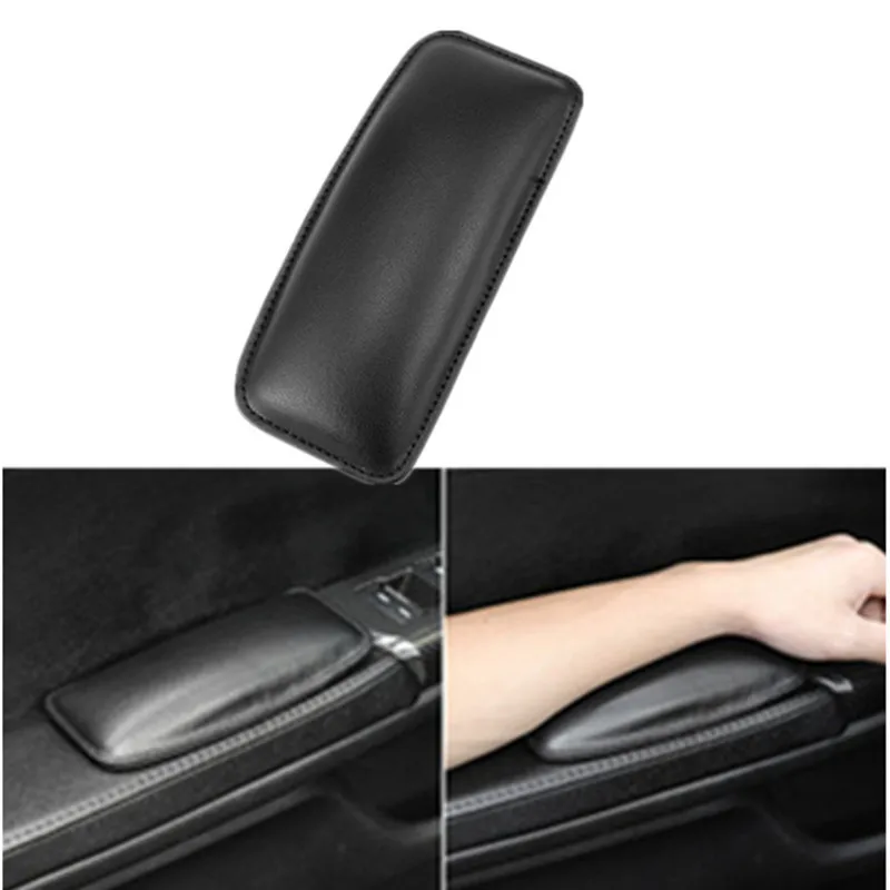 18x8cm Leather Knee Pad Car Interior Pillow Comfort Elastic Armrest Cushion Memory Foam Door Control Leg Cushions Thigh Support