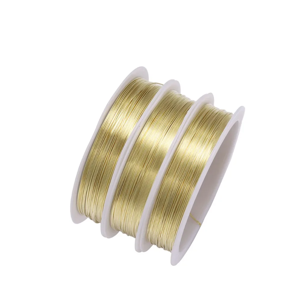 0.2 0.3 0.4 0.5 0.6 0.7 0.8 1 mm Metal String Copper Wire Gold Craft Beading Wire For Bracelet Necklace Jewelry DIY Accessories