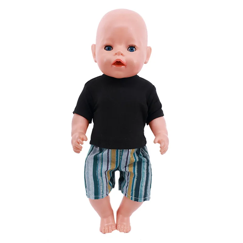 2Pcs/Set Doll Clothes Tops+Pants Fit 18 Inch American 43CM Reborn New Born Baby Doll Zaps OG Girl`s Toy Doll Our Generation Gift