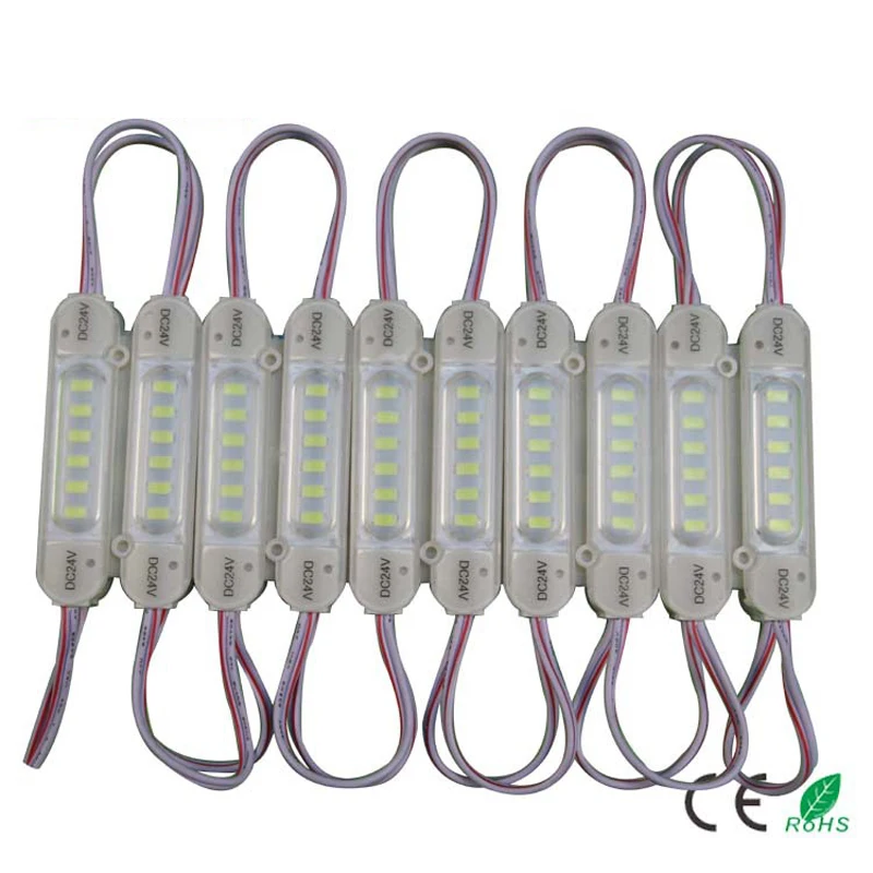 100pcs DC24V LED Module Lightbox 5730 Injection Molding Light 2w Car Truck LED Module Back Light for Sign Letter Red Green Blue