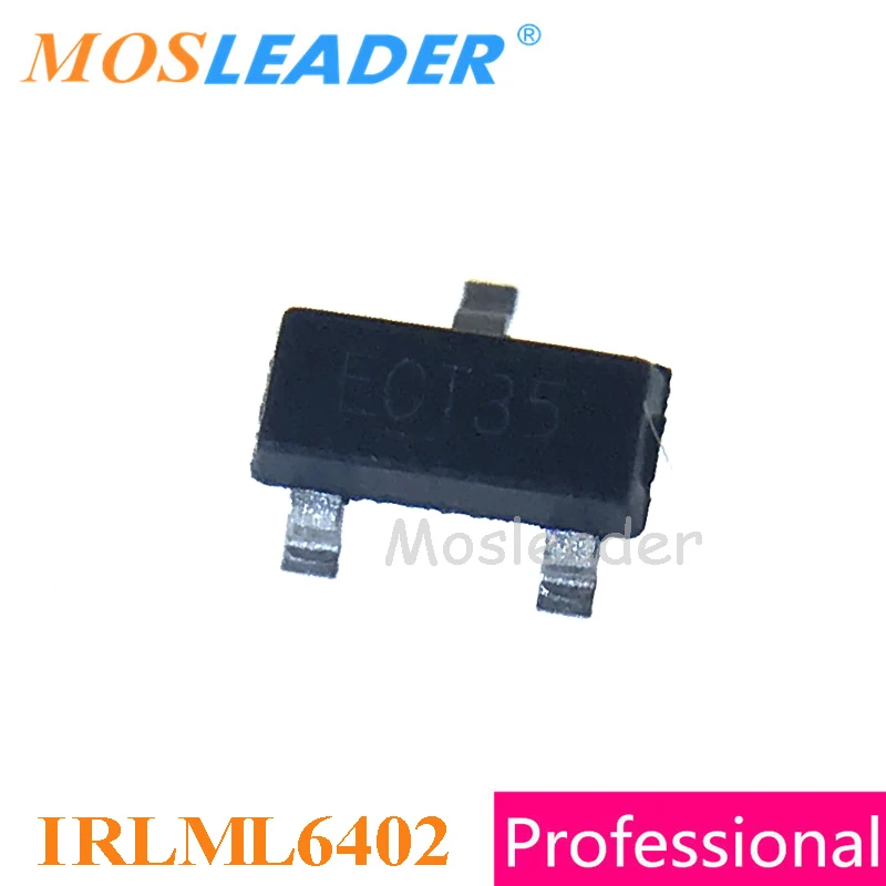 

Mosleader 1000 шт IRLML6402 SOT23 20V P-Channel Rds = 65mR 100mR IRLML6402TRPBF IRLML6402TR IRLML6402PBF Китайский Высокое качество