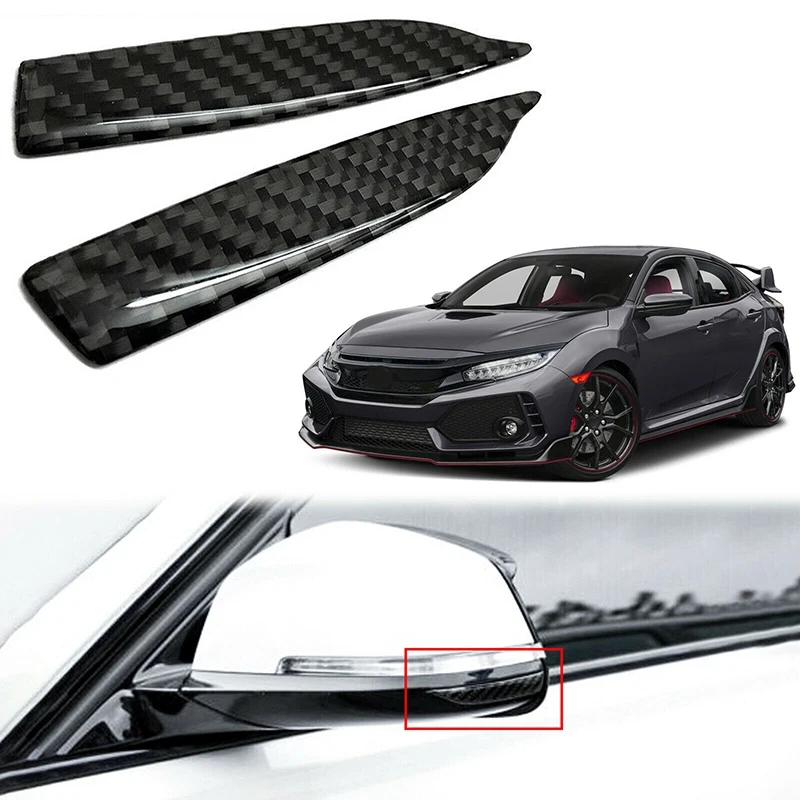 

2 Pieces Anti-Scratch Trim Sticker,Carbon Fiber Rearview Mirror Protector Anti-Rub Strip Sticker Anti-Collision Strip