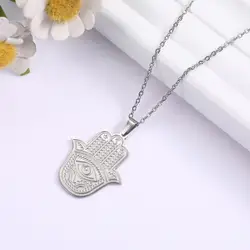 Lemegeton ebraico Hamsa Fatima collana a mano in acciaio inossidabile Judaica girocollo a catena da donna con protezione fortunata regalo di gioielli