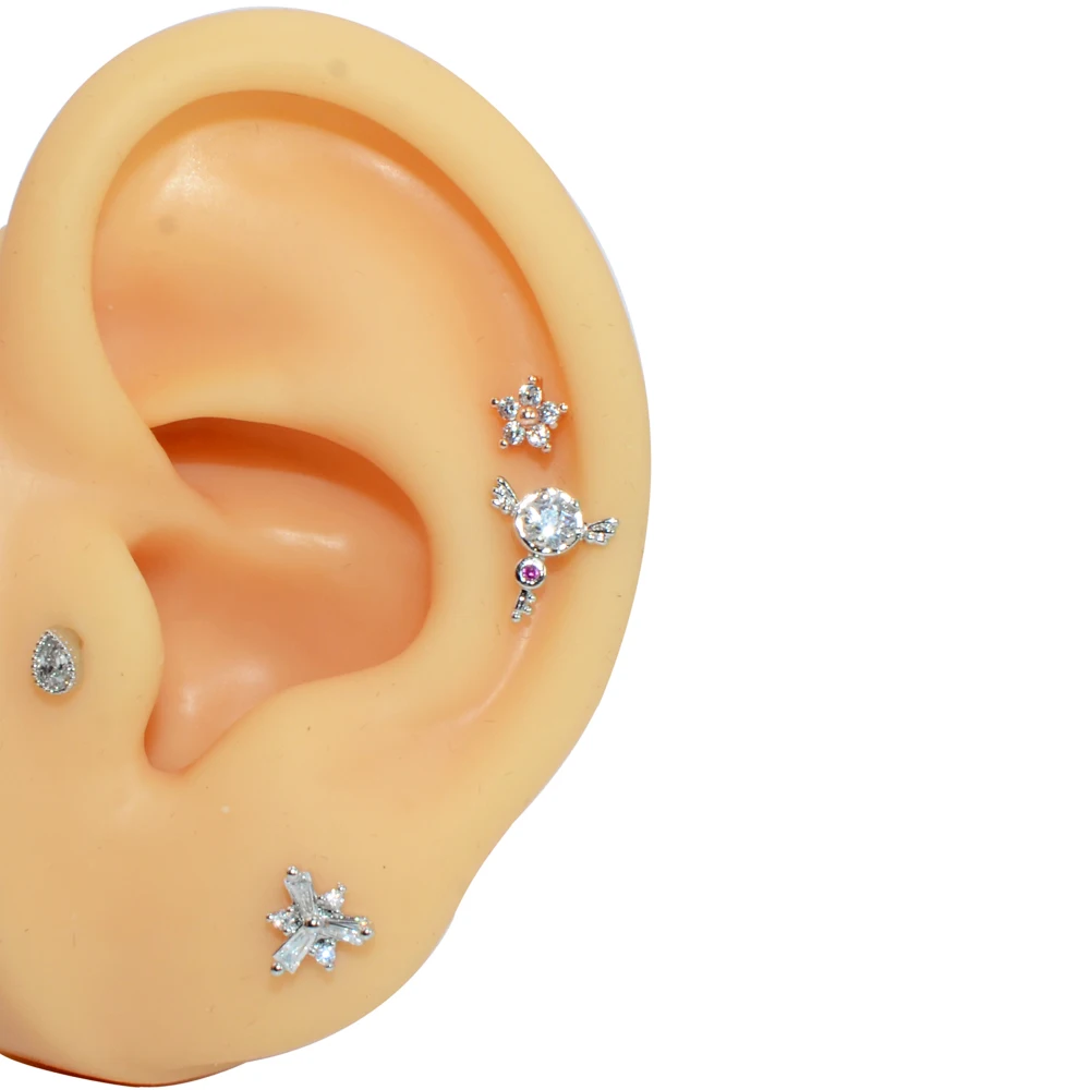 1 Pieces New Silicone Ear Model Professional Practice Piercing Tools Earring Ear Stud Display Tools Can Be Reused Body Jewelry