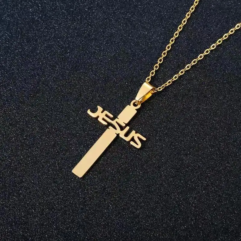 SONYA religijnych naszyjnik z jezusem na krzyżu mężczyźni/kobiety 2019 nowych moda ze stali nierdzewnej stal krzyżyk wisiorek z łańcucha naszyjniki na prezenty — zdjęcie 4