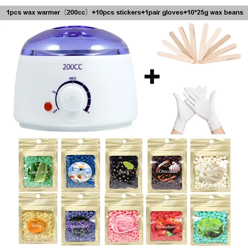 Paraffin Wax Warmer 200cc mini Wax Heater Feet Mini SPA Hand Machine Body Depilatory 1machine+ 400g wax beans+10pcs stickers