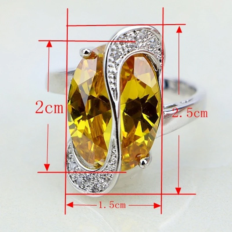 อินเทรนด์925เงินสเตอร์ลิงเครื่องประดับ11สีCubic Zirconiaแหวนผู้หญิงแหวนขนาด6 7 8 9 10