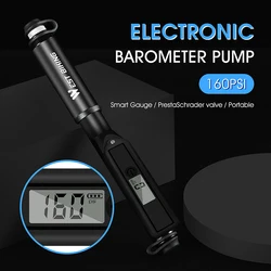 WEST BIKING Bike Pump High Pressure Digital Gauge Hose MTB Road Portable Bicycle Pump Schrader Presta Valve Cycling Hand Pump