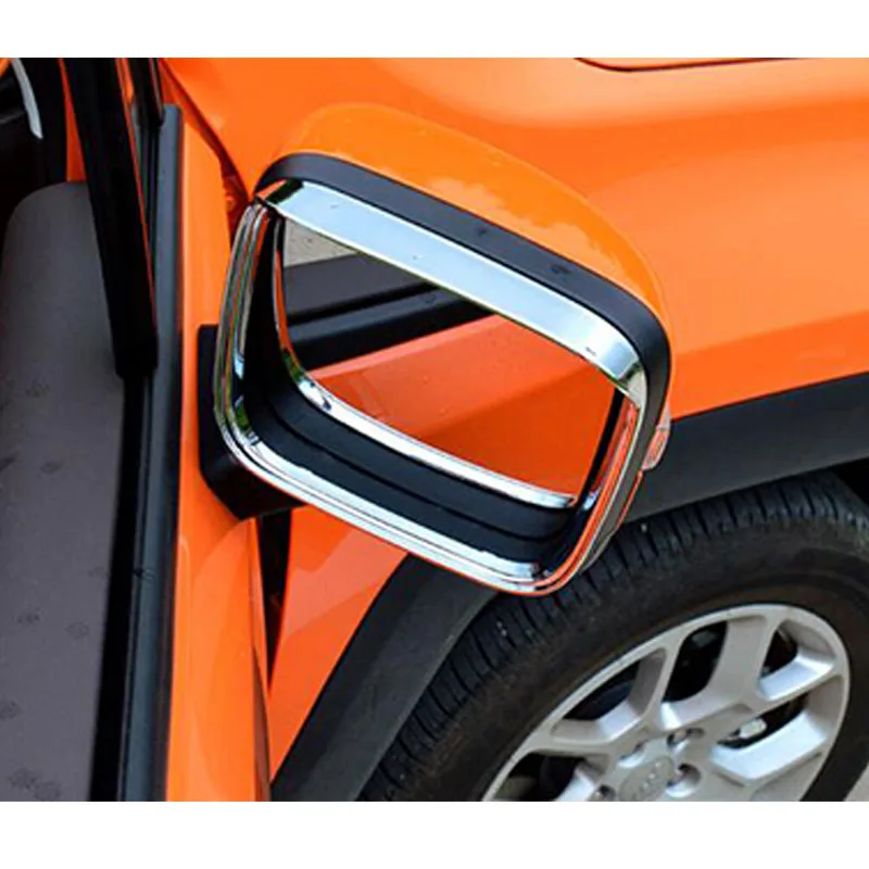 ABS Chrome Car Rearview Mirror Block Rain Eyebrow Panel Cover Trim For Jeep Renegade 2015 2016 2017  Accessories Styling