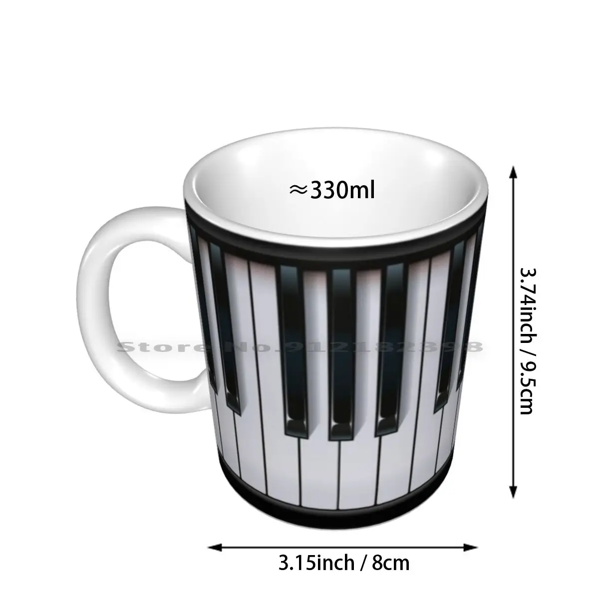 Piano Ceramic Mugs Coffee Cups Milk Tea Mug Piano Instrument Percussion Keyboard Keys Play Music Creative Trending Vintage Gift