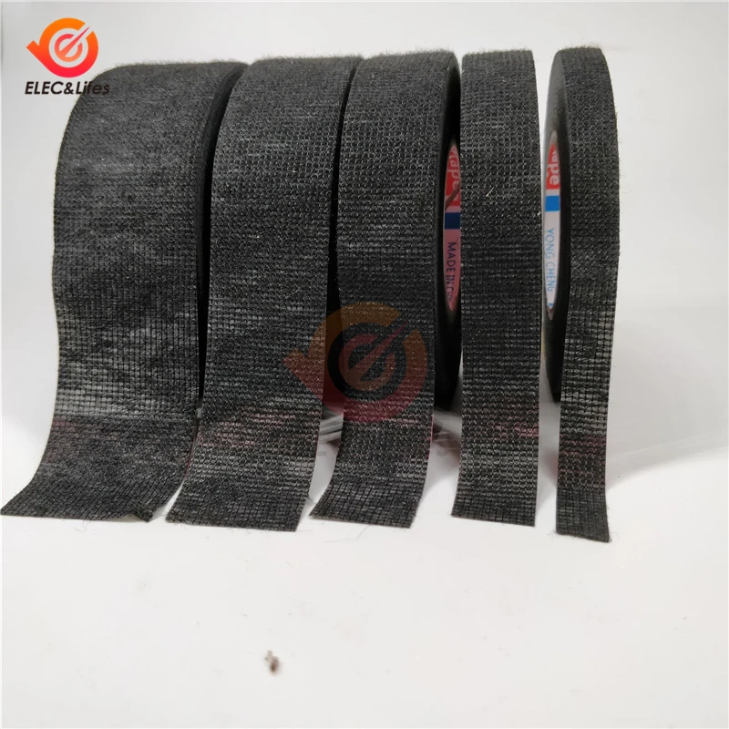 New Heat-resistant Adhesive Cloth Fabric Tape For Car Auto Cable Harness Wiring Loom Protection Width 9/15/19/25/32MM Length 15M