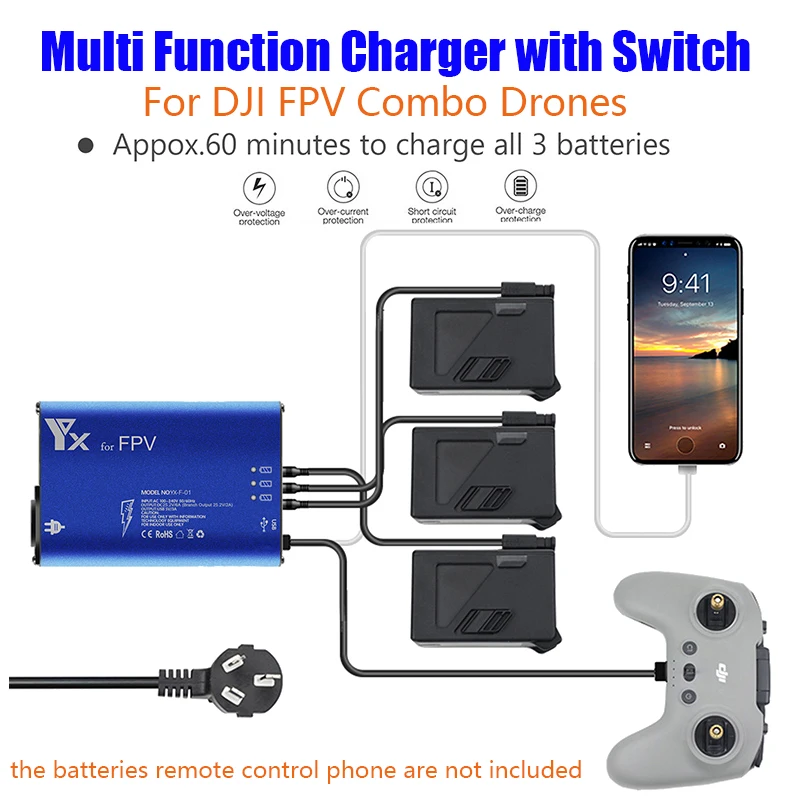 for-dji-fpv-drone-battery-charger-intelligent-fast-charging-hub-remote-control-3-batteries-charge-at-the-same-time-accessories