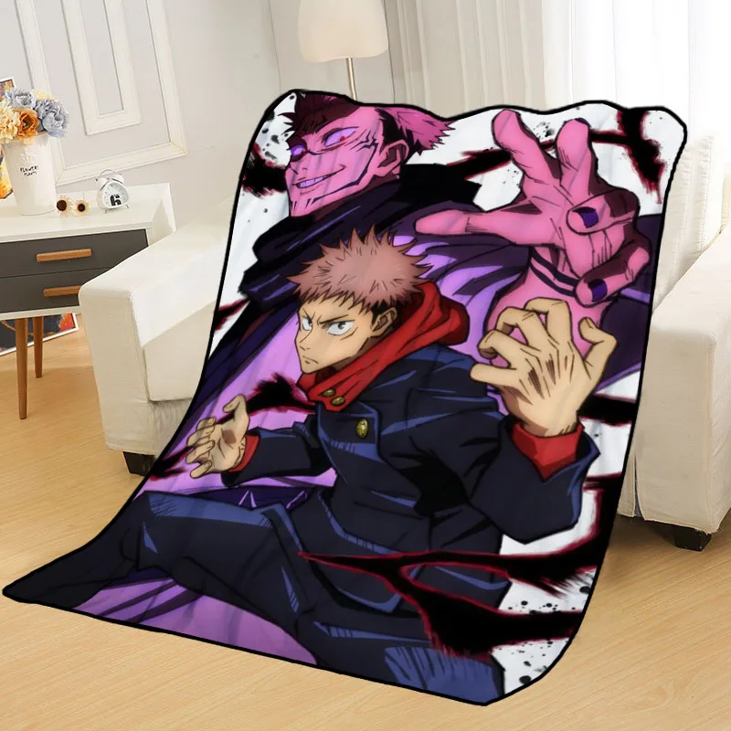 Custom Jujutsu-Kaisen Blankets Printing Soft Blanket Throw On Home/Sofa/Bedding Portable Adult Travel Cover Blanket