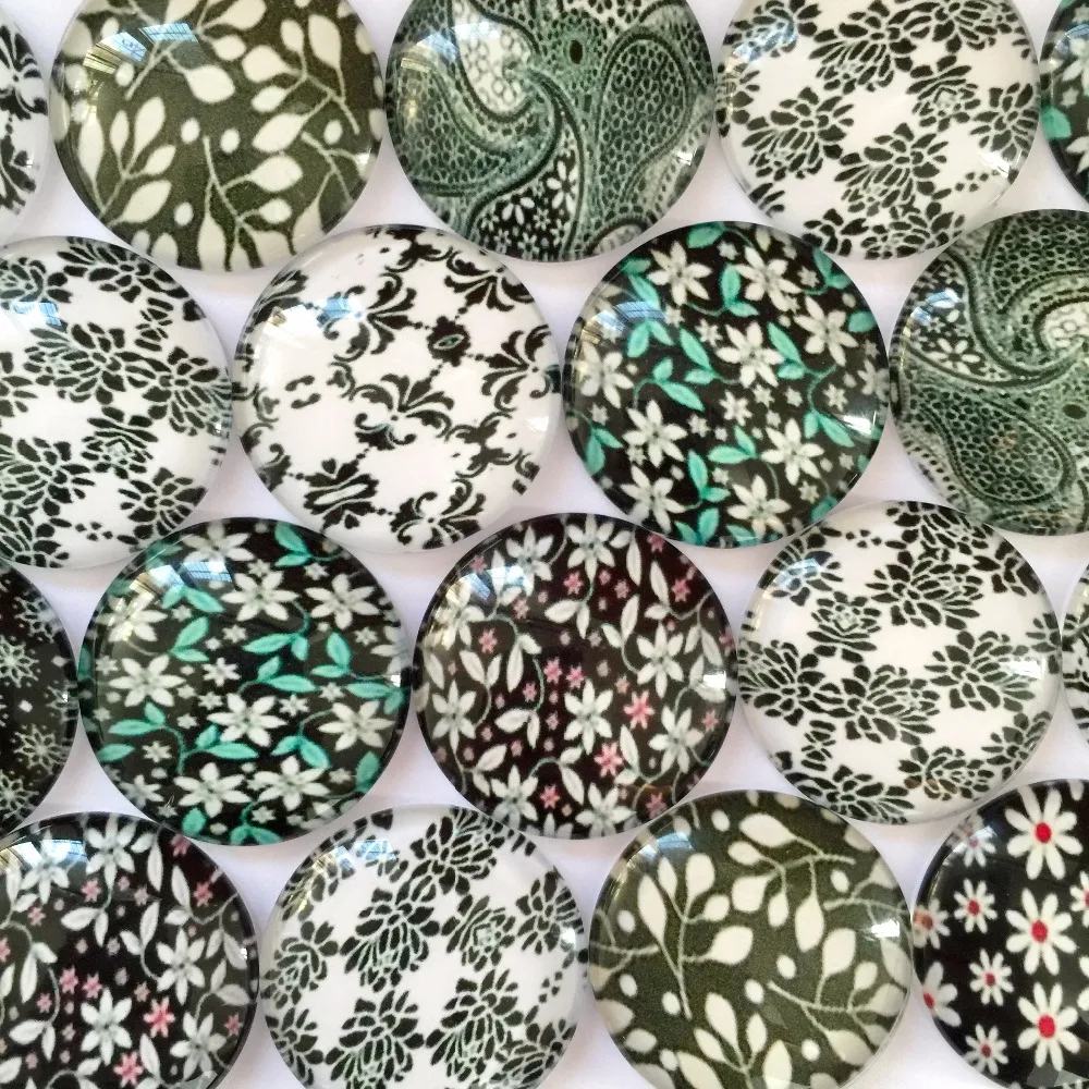 20mm 25mm Round Photos Glass Cabochon Mixed Pattern fit Cameo Base Setting Jewelry Components 10pcs/lot TP-002 image 3