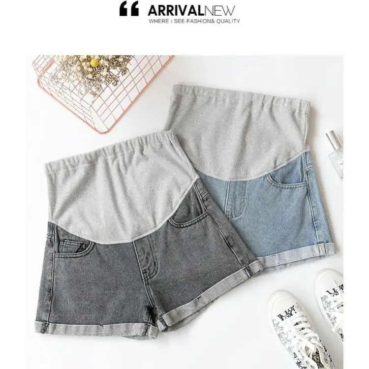 2020 Pregnant Women\'s Shorts Summer Wear Low-waisted Denim Shorts Summer Wear New Spring Loose Pants for Pregnant Women Clothes