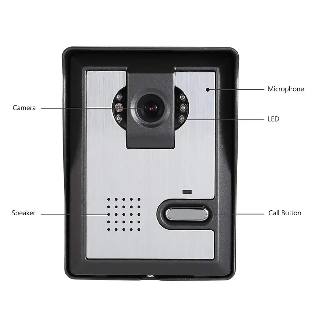 Vídeo porteiro campainha 7 lcd lcd lcd com fio sistema de telefone video da porta 700tvl câmera ir ao ar livre com bloqueio magentic desbloquear