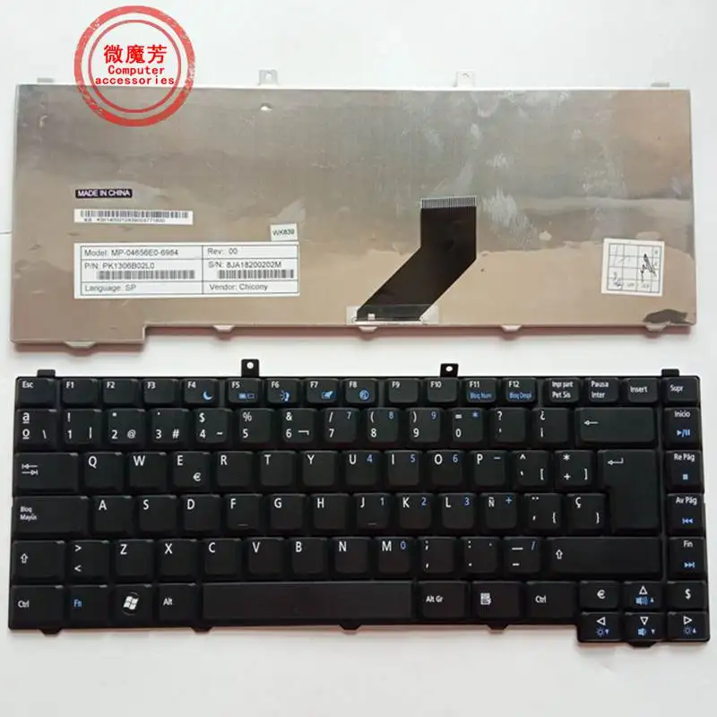 

SP Spanish FOR Acer Aspire 1670 1672 3102 3030 3100 3650 3600 3690 3692 3693 5101 5102 5103 5100 5110 5610 5610Z keyboard