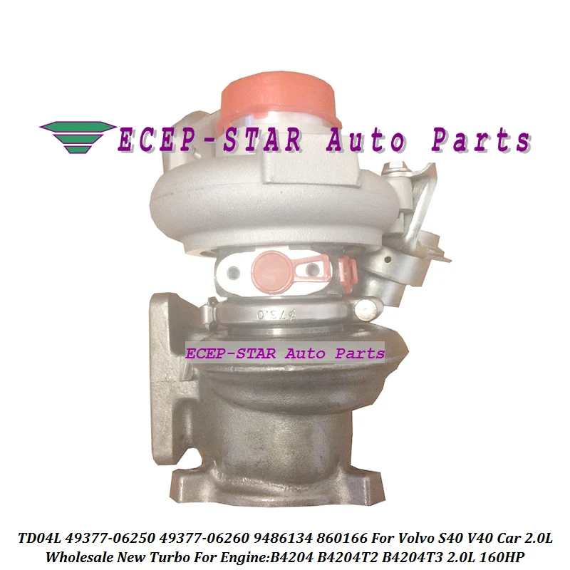 Turbo Turbocharger TD04L 49377-06250 49377-06260 4937706250 9486134 860166 For Volvo S40 V40 B4204 B4204T2 B4204T3 2.0L 160HP