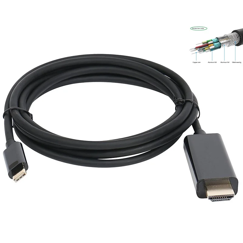 Loại C USBC Sang HDMI-Tương Thích Cho Macbook 4K HDTV Máy Chiếu Máy Tính Cáp Màn Hình HDTV Cáp dành Cho Galaxy S8 S8 + Plus